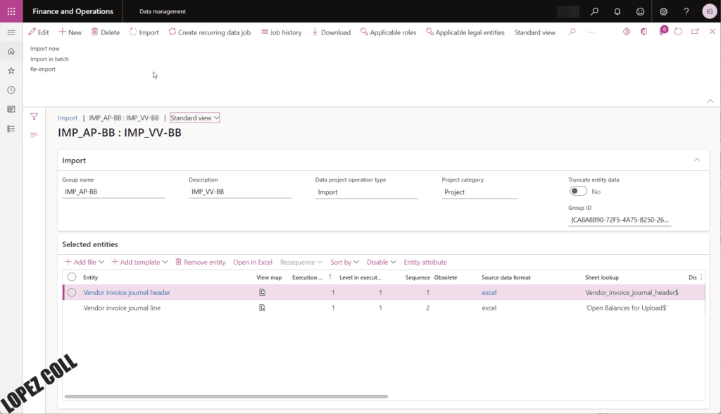 AP Invoice import job in DMF